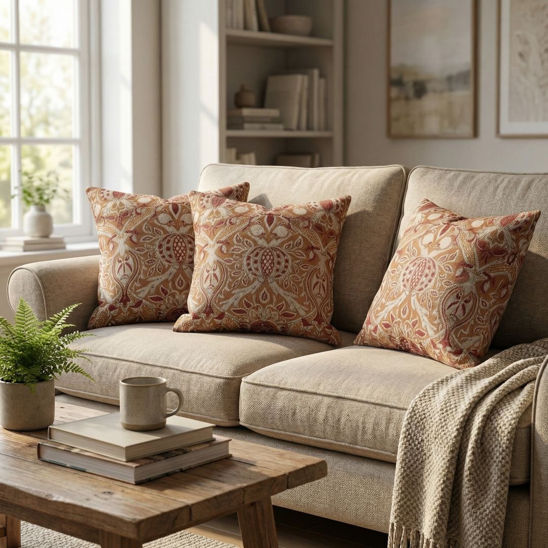 Luxury Rust & Ochre Paisley Designer Cushion Covers Designer Cushion Covers by RUBY the furnishing studio Ghatkopar SHOP NOW at www.wallpapersgarage.com 7